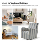 Traditional swivel armchairs, Jacobin stripe pattern, two chairs per set.