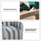 Traditional swivel armchairs, Jacobin stripe pattern, two chairs per set.