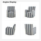 Traditional swivel armchairs, Jacobin stripe pattern, two chairs per set.