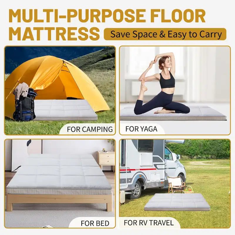 Roll Up Floor Japanese Mattress Futon with storage bag