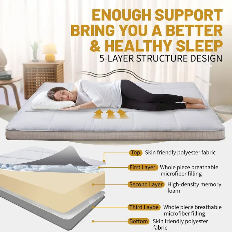 Roll Up Floor Japanese Mattress Futon with storage bag