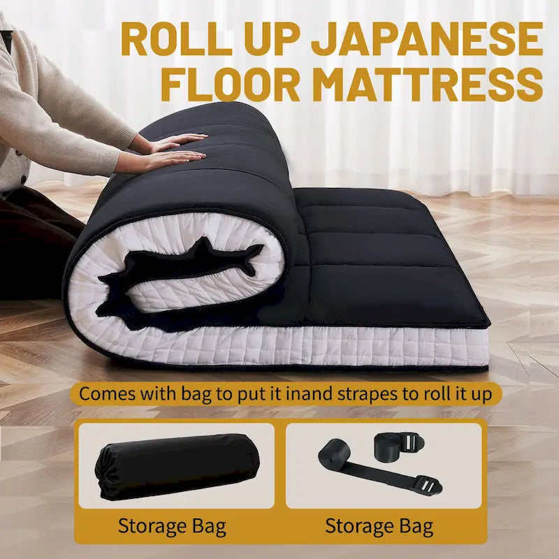 Roll Up Floor Japanese Mattress Futon with storage bag