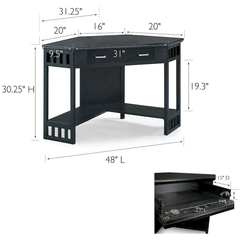 Mission Oak Corner Writing Desk for Home Office