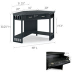 Mission Oak Corner Writing Desk for Home Office