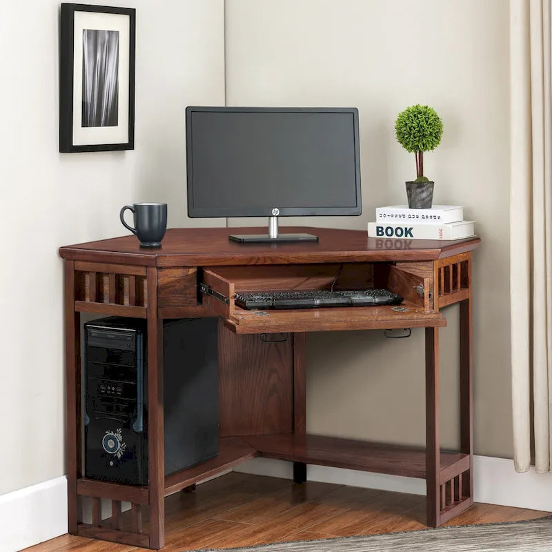 Mission Oak Corner Writing Desk for Home Office
