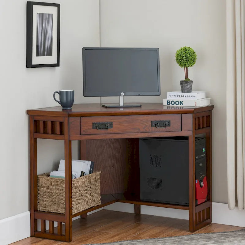 Mission Oak Corner Writing Desk for Home Office