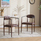 Upholstered Dining Chairs Set of 2 - Black & Gold Iron Frame