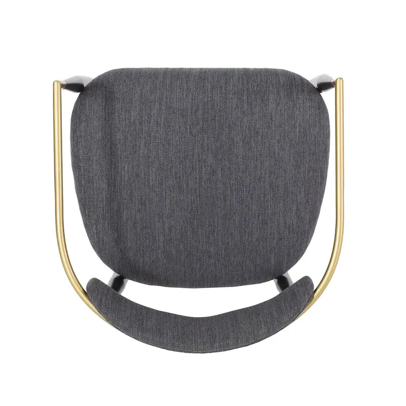 Upholstered Dining Chairs Set of 2 - Black & Gold Iron Frame