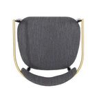 Upholstered Dining Chairs Set of 2 - Black & Gold Iron Frame