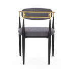 Upholstered Dining Chairs Set of 2 - Black & Gold Iron Frame