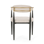 Upholstered Dining Chairs Set of 2 - Black & Gold Iron Frame