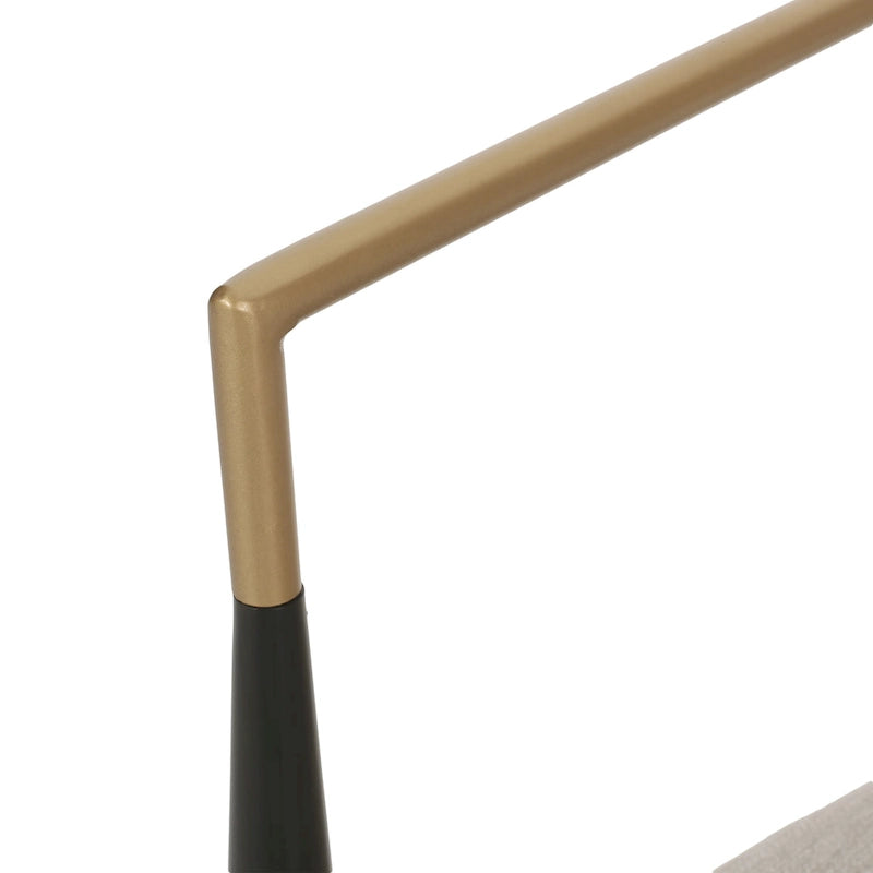 Upholstered Dining Chairs Set of 2 - Black & Gold Iron Frame