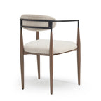 Upholstered Dining Chairs Set of 2 - Black & Gold Iron Frame