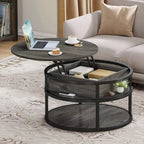 Round Lift Top Coffee Table with Hidden Storage