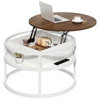Round Lift Top Coffee Table with Hidden Storage