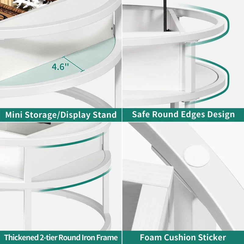 Round Lift Top Coffee Table with Hidden Storage