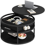 Round Lift Top Coffee Table with Hidden Storage