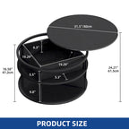 Round Lift Top Coffee Table with Hidden Storage