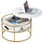 Round Lift Top Coffee Table with Hidden Storage