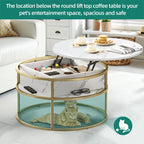 Round Lift Top Coffee Table with Hidden Storage