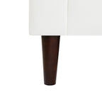 Modern Genuine Leather Sofa with Wooden Legs & Additional Bolster Pillow