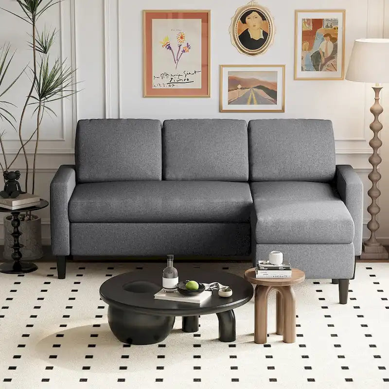 74 Convertible Sectional Sofa Couch, Small L-Shaped Sofa