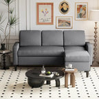 74 Convertible Sectional Sofa Couch, Small L-Shaped Sofa