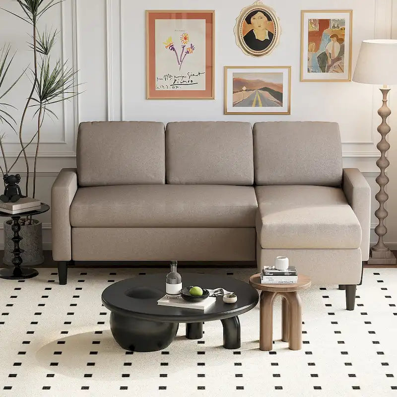 74 Convertible Sectional Sofa Couch, Small L-Shaped Sofa