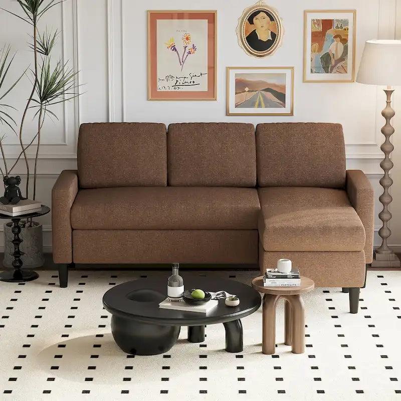 74 Convertible Sectional Sofa Couch, Small L-Shaped Sofa