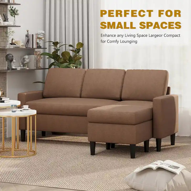 74 Convertible Sectional Sofa Couch, Small L-Shaped Sofa