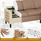 74 Convertible Sectional Sofa Couch, Small L-Shaped Sofa