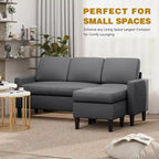 74 Convertible Sectional Sofa Couch, Small L-Shaped Sofa