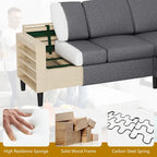 74 Convertible Sectional Sofa Couch, Small L-Shaped Sofa