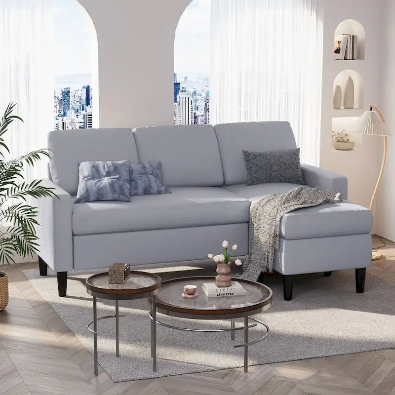 74 Convertible Sectional Sofa Couch, Small L-Shaped Sofa