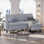74 Convertible Sectional Sofa Couch, Small L-Shaped Sofa
