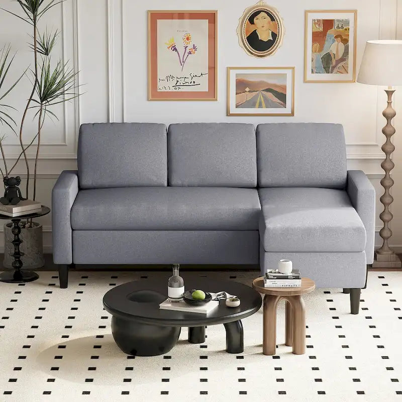 74 Convertible Sectional Sofa Couch, Small L-Shaped Sofa