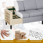 74 Convertible Sectional Sofa Couch, Small L-Shaped Sofa