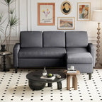 74 Convertible Sectional Sofa Couch, Small L-Shaped Sofa