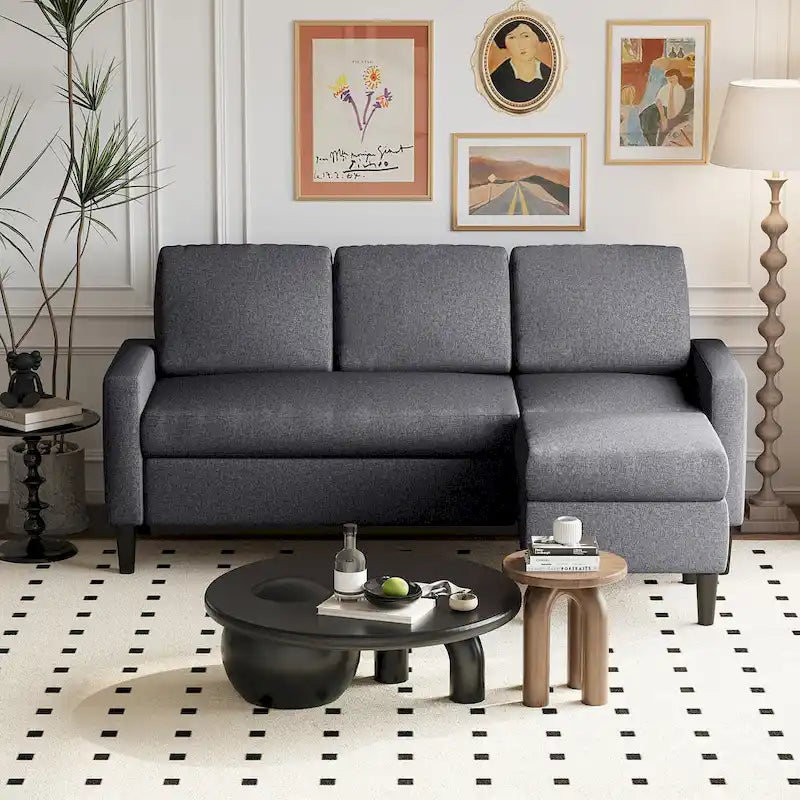 74 Convertible Sectional Sofa Couch, Small L-Shaped Sofa