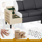 74 Convertible Sectional Sofa Couch, Small L-Shaped Sofa