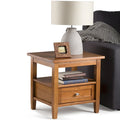 Solid Wood Rectangle End Table - 20" Wide Transitional Side Table