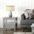 Solid Wood Rectangle End Table - 20" Wide Transitional Side Table