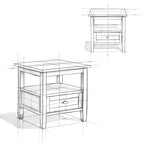 Solid Wood Rectangle End Table - 20" Wide Transitional Side Table