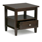 Solid Wood Rectangle End Table - 20" Wide Transitional Side Table
