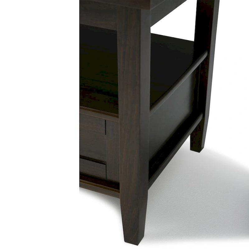 Solid Wood Rectangle End Table - 20" Wide Transitional Side Table