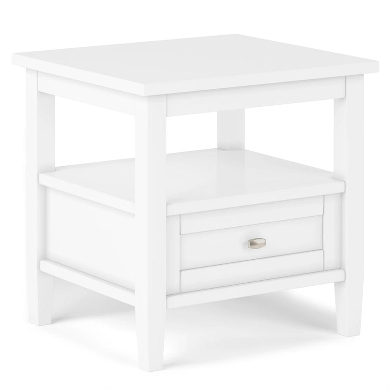Solid Wood Rectangle End Table - 20" Wide Transitional Side Table