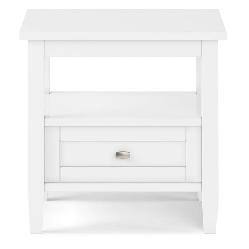 Solid Wood Rectangle End Table - 20" Wide Transitional Side Table