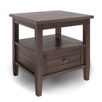 Solid Wood Rectangle End Table - 20" Wide Transitional Side Table