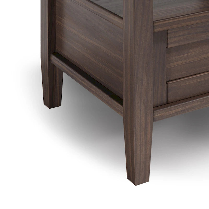 Solid Wood Rectangle End Table - 20" Wide Transitional Side Table