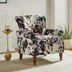 Floral Wingback Accent Chair with Rolled Arms - Single Seater